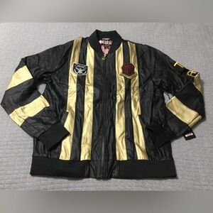 World of Troop Men’s Black Gold Lightweight Moto Jacket